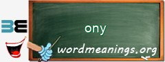 WordMeaning blackboard for ony